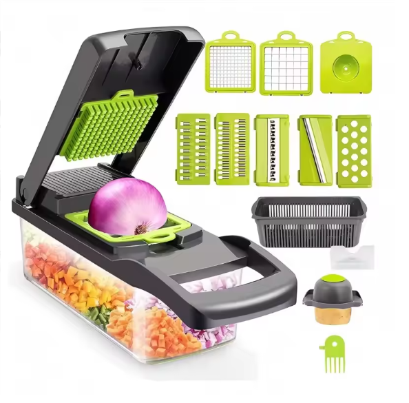 Vegetable Chopper Cutter Mandoline Slicer Cheese Grater - Food Onion Salad Veggie Chopper with Container - Kitchen Tools Gadgets