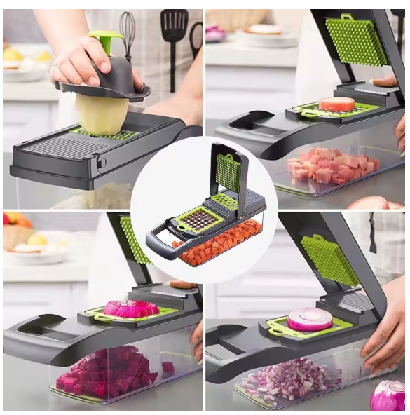 Vegetable Chopper Cutter Mandoline Slicer Cheese Grater - Food Onion Salad Veggie Chopper with Container - Kitchen Tools Gadgets