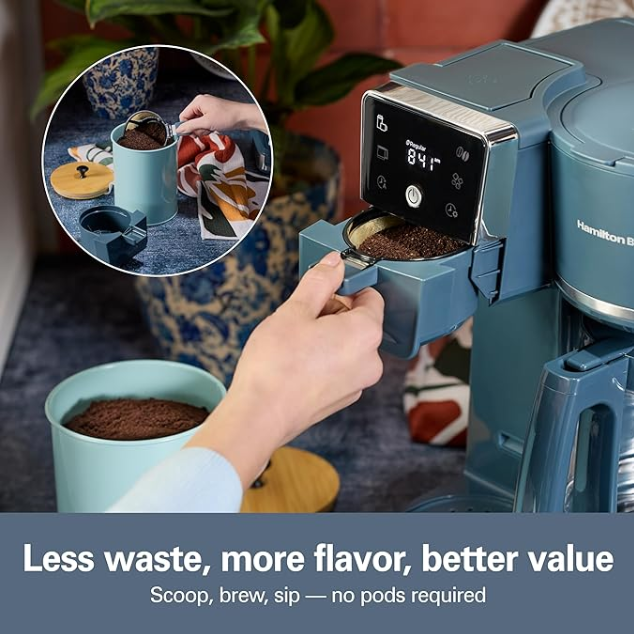 Hamilton Beach 2-Way Drip Coffee Maker & Single Serve Coffee Machine