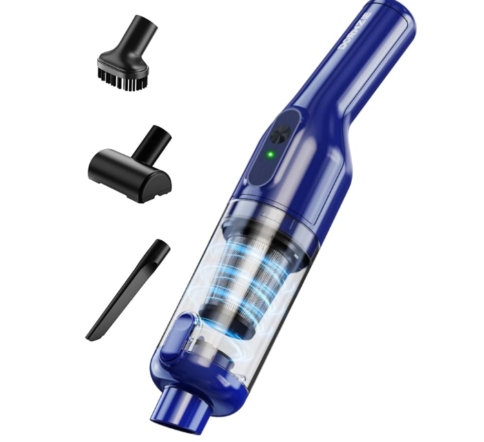 dormzie Handheld Vacuum Cordless, Car Vacuum with 19000Pa Powerful Suction,1.3 lbs Lightweight, Type-C Charge, Multiple Accessories for Car Home Office Pet