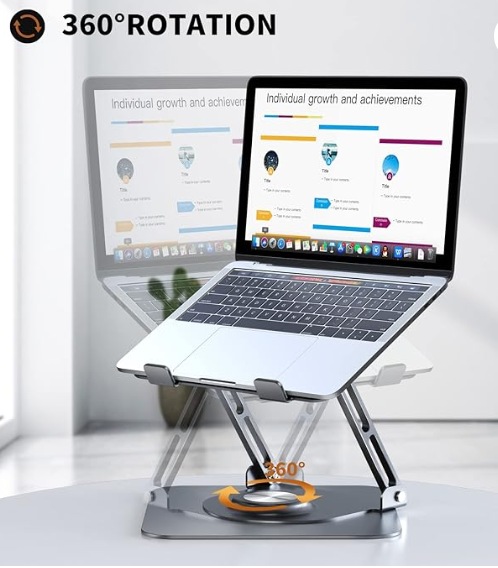 Laptop Stand for desk(360°Rotating),Aluminum laptop Riser for 10-16"Laptops