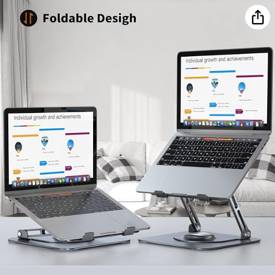 Laptop Stand for desk(360°Rotating),Aluminum laptop Riser for 10-16"Laptops