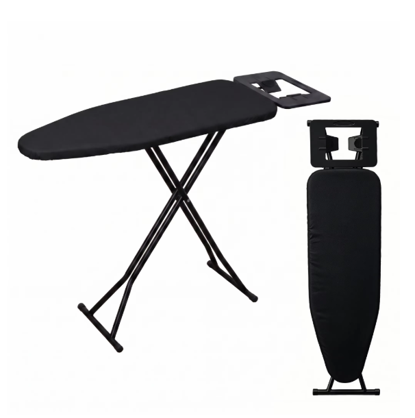 Compact Foldable Ironing Board 118x30cm, Adjustable Height 70-83cm Sturdy Steel Frame with Iron Holde
