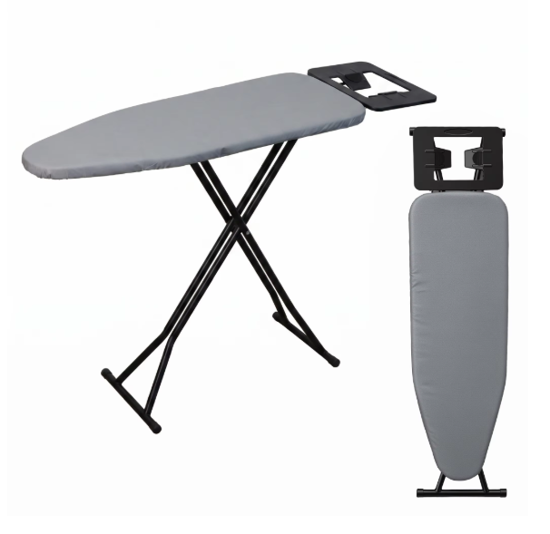 Compact Foldable Ironing Board 118x30cm, Adjustable Height 70-83cm Sturdy Steel Frame with Iron Holde